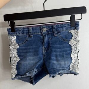 Vigoss Blue Jean Shorts with White Lace Accents